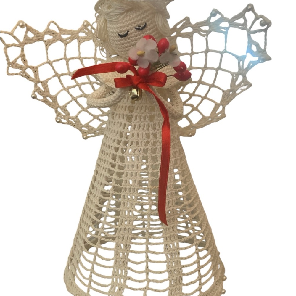 Glorious, Vintage Starched Doily Angel- Grandma Core 👵 Tree Topper